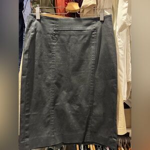 LOFT Gray Midi Pencil Skirt for Work